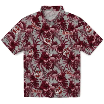 umass minutemen hibiscus exotic red hawaiian shirts best selling