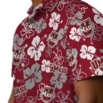 UMass Minutemen Hawaiian Shirt – Hibiscus Flower Design