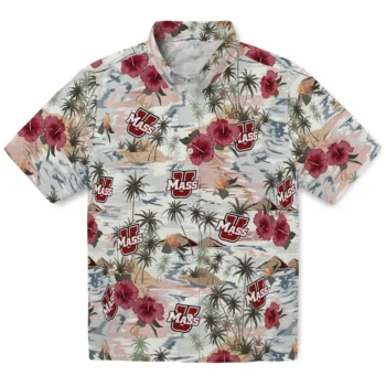 umass minutemen hibiscus seaside white hawaiian shirts best selling