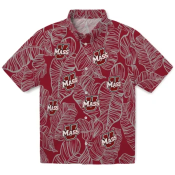 umass minutemen leaf outline red hawaiian shirts best selling