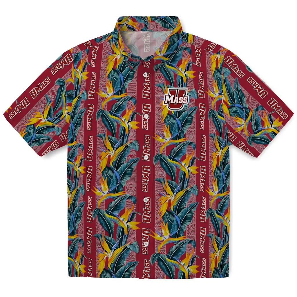 UMass Minutemen Hawaiian Shirt - Paradise Vines umass minutemen paradise vines red hawaiian shirts best selling