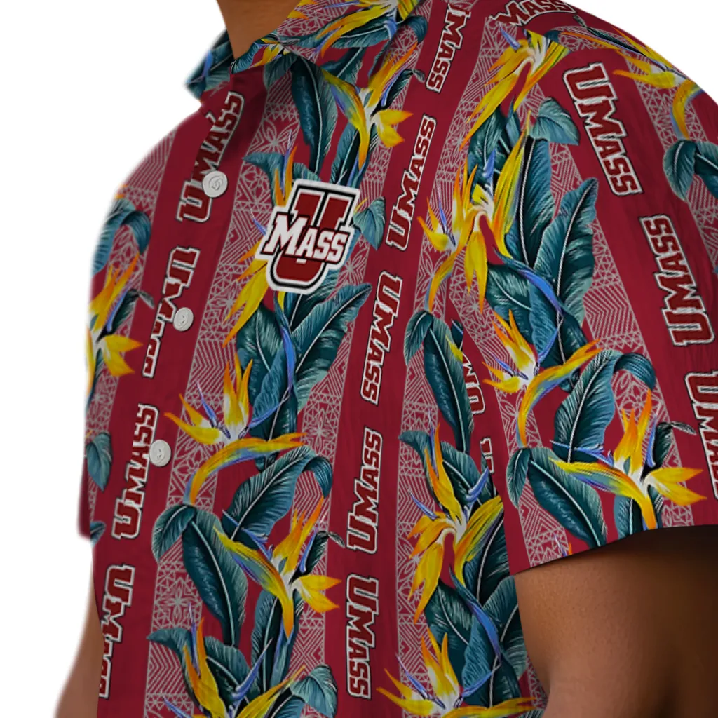 UMass Minutemen Hawaiian Shirt - Paradise Vines umass minutemen paradise vines red hawaiian shirts trendy