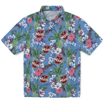 umass minutemen pineapple bouquet best sky blue hawaiian shirts best selling