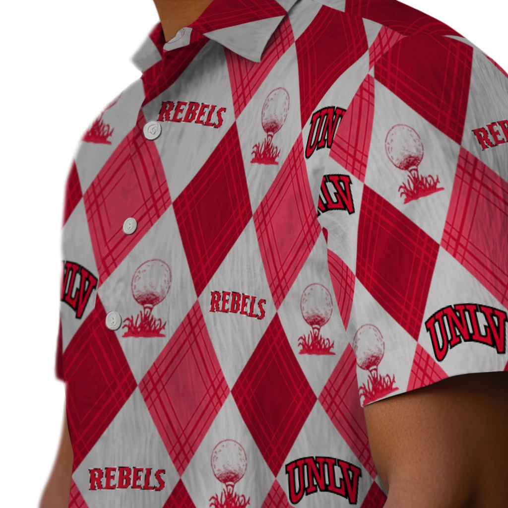 UNLV Rebels Hawaiian Shirt - Golfing Plaid unlv rebels balloon plaid red hawaiian shirts trendy