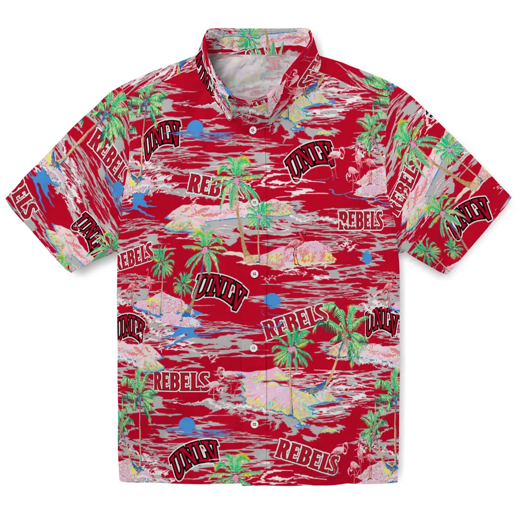 UNLV Rebels Hawaiian Shirt - Hawaii Island unlv rebels flamingo retreat red hawaiian shirts best selling