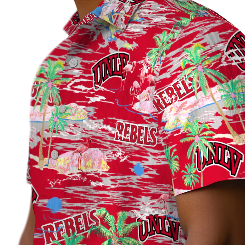 UNLV Rebels Hawaiian Shirt - Hawaii Island unlv rebels flamingo retreat red hawaiian shirts trendy