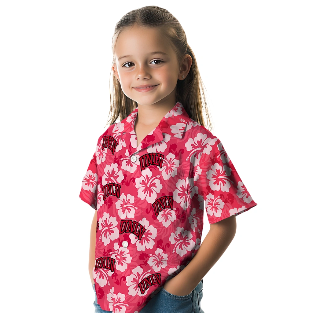 UNLV Rebels Hawaiian Shirt - Hibiscus Cluster unlv rebels hibiscus cluster red hawaiian shirts premium grade