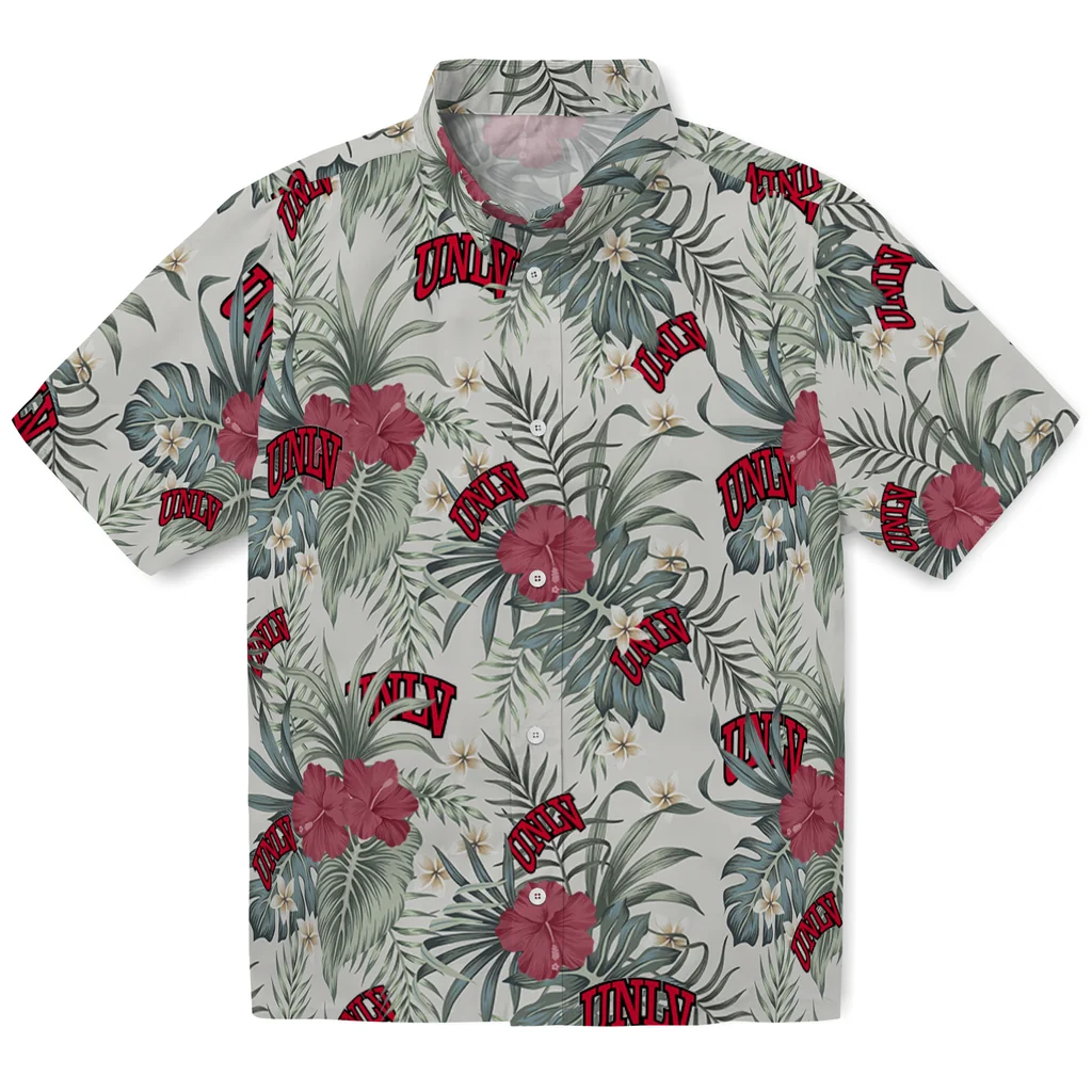 UNLV Rebels Hawaiian Shirt - Hibiscus Designs unlv rebels hibiscus designs beige hawaiian shirts best selling