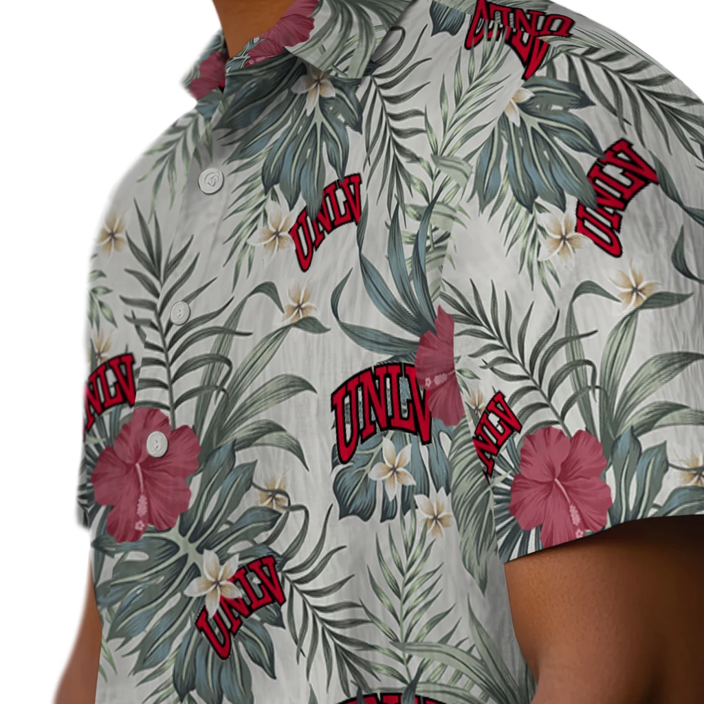 UNLV Rebels Hawaiian Shirt - Hibiscus Designs unlv rebels hibiscus designs beige hawaiian shirts trendy