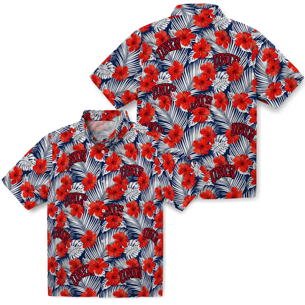UNLV Rebels Hawaiian Shirt - Hibiscus Fiesta unlv rebels hibiscus fiesta red royal blue hawaiian shirts high quality