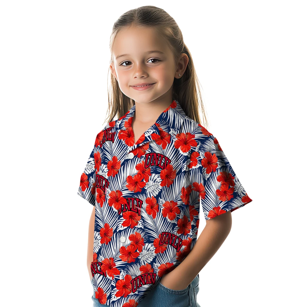 UNLV Rebels Hawaiian Shirt - Hibiscus Fiesta unlv rebels hibiscus fiesta red royal blue hawaiian shirts premium grade
