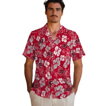 unlv rebels hibiscus bloom red hawaiian shirts fashion forward