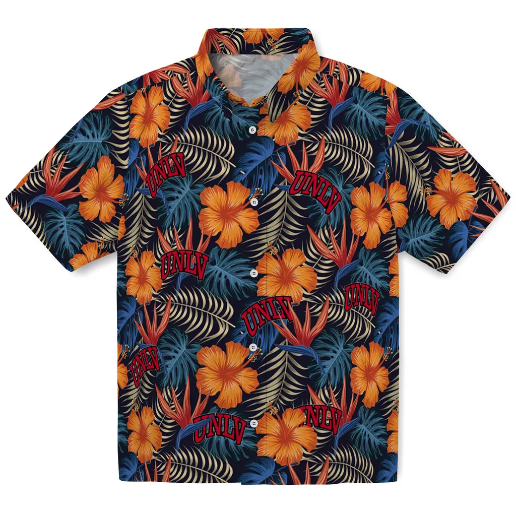UNLV Rebels Hawaiian Shirt - Hibiscus Foliage unlv rebels hibiscus foliage hawaiian shirts best selling