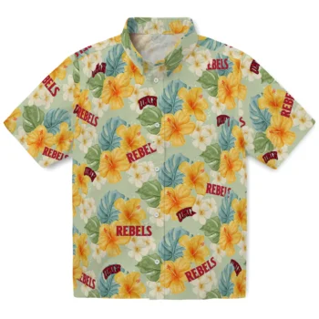 unlv rebels hibiscus mood pale lime yellow hawaiian shirts best selling