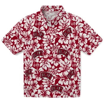 unlv rebels hibiscus motif red white hawaiian shirts best selling
