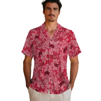 unlv rebels hibiscus oasis red hawaiian shirts fashion forward