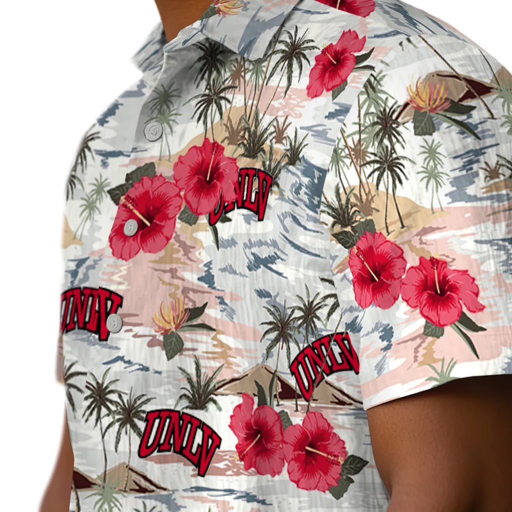 UNLV Rebels Hawaiian Shirt - Hibiscus Seaside unlv rebels hibiscus seaside white hawaiian shirts trendy