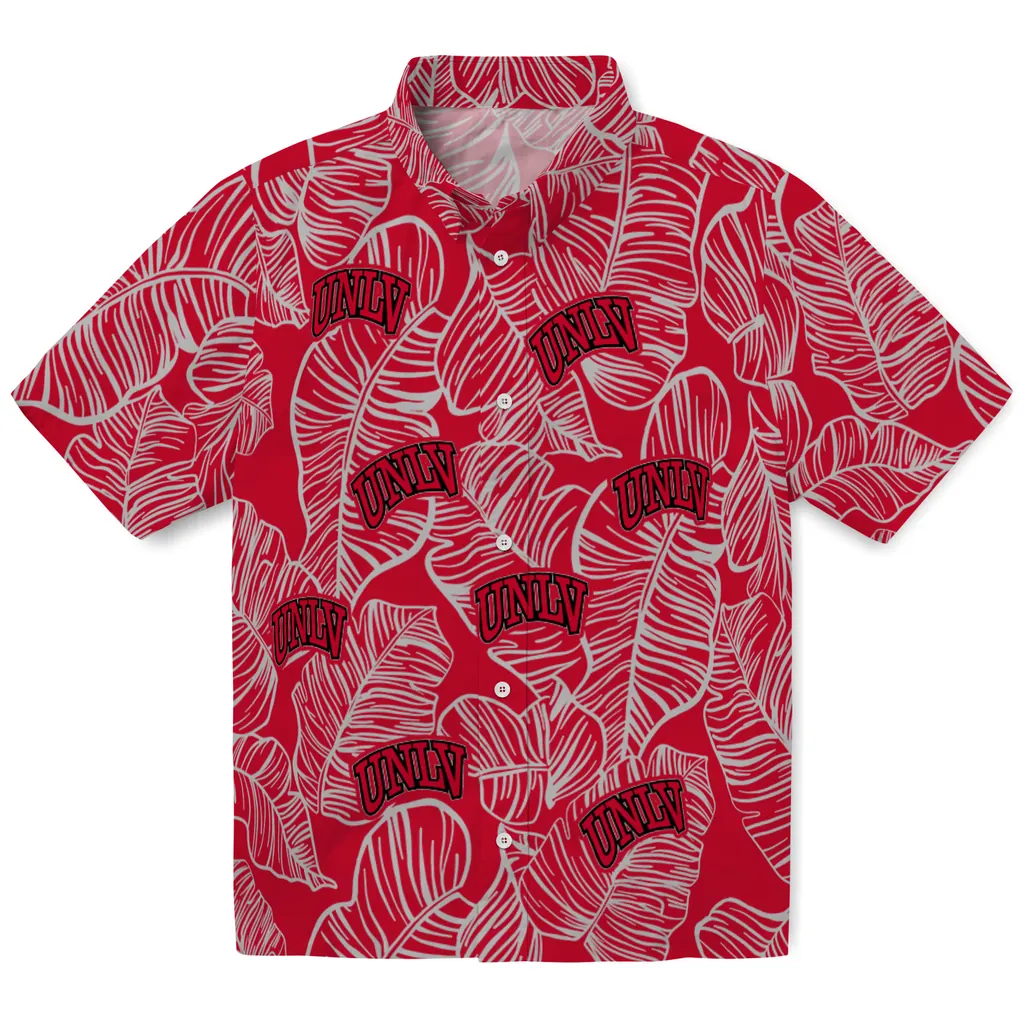 UNLV Rebels Hawaiian Shirt - Leaf Outline unlv rebels leaf outline red hawaiian shirts best selling