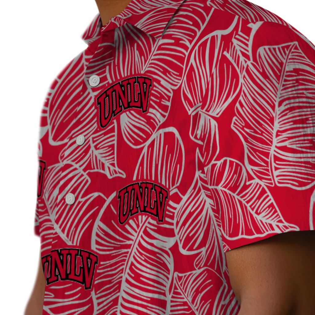 UNLV Rebels Hawaiian Shirt - Leaf Outline unlv rebels leaf outline red hawaiian shirts trendy