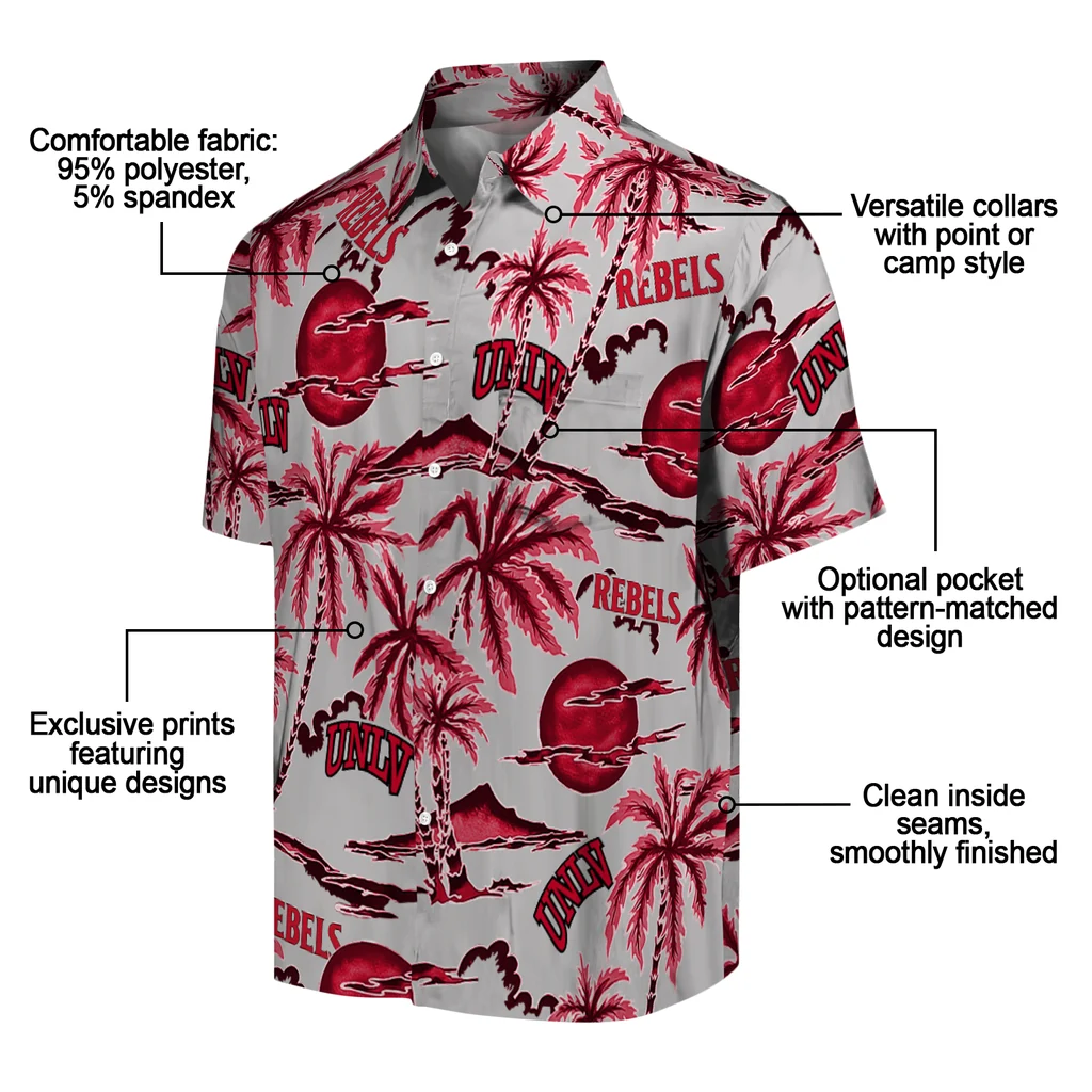 UNLV Rebels Hawaiian Shirt - Palm Sunset unlv rebels palm sunset hawaiian shirts new arrival