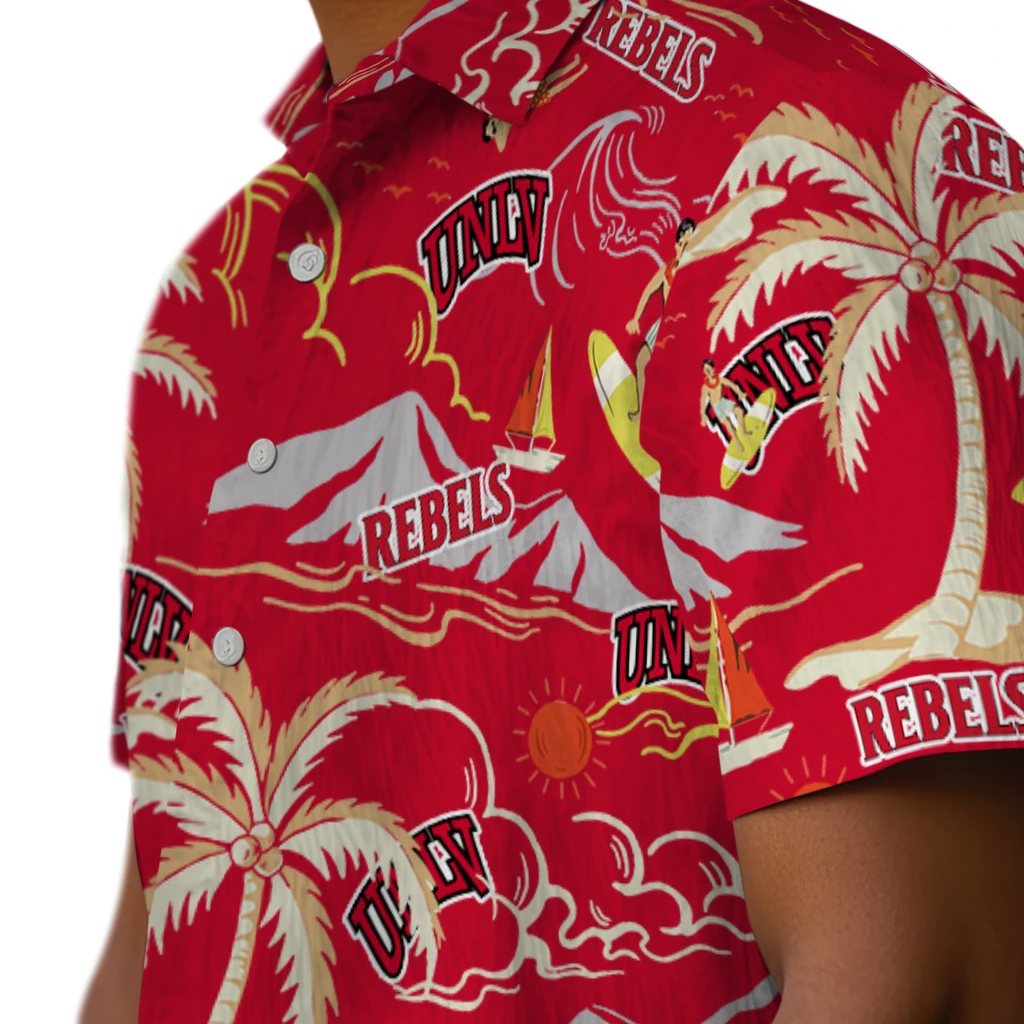 UNLV Rebels Hawaiian Shirt - Palm Tree Island unlv rebels palm tree island red hawaiian shirts trendy