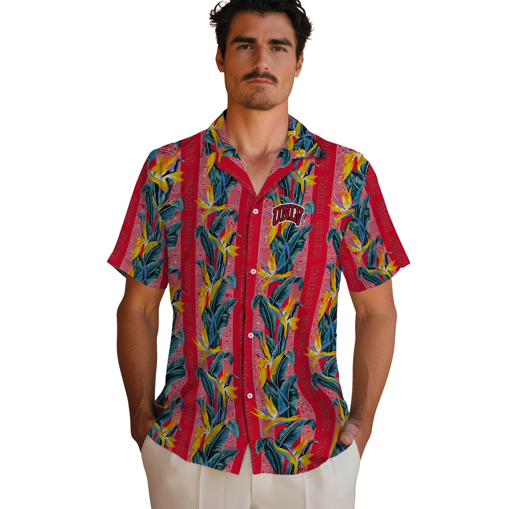 UNLV Rebels Hawaiian Shirt - Paradise Vines unlv rebels paradise vines red hawaiian shirts fashion forward