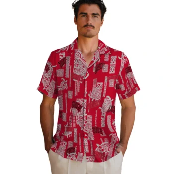 unlv rebels turtle lines red hawaiian shirts fashion forward