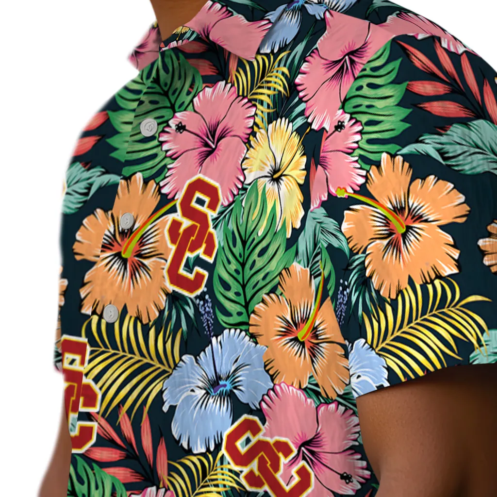 USC Trojans Hawaiian Shirt - Brilliant Hibiscus Garden usc trojans brilliant hibiscus garden hawaiian shirts trendy