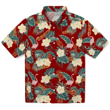 usc trojans flamingo palms red hawaiian shirts best selling