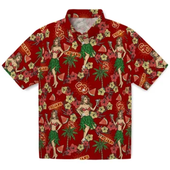 usc trojans hawaiian girls design red hawaiian shirts best selling