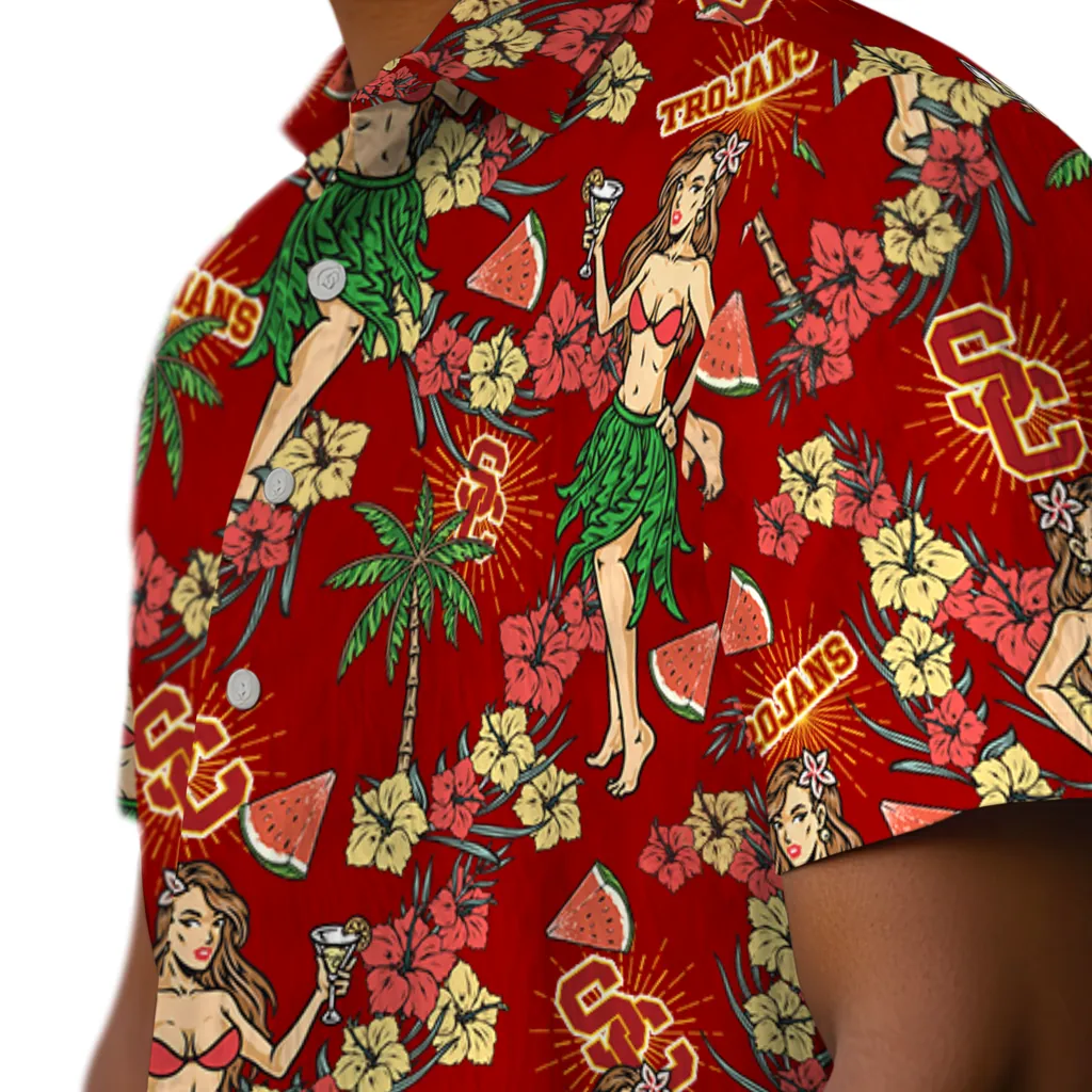 USC Trojans Hawaiian Shirt - Hawaiian Girls Design usc trojans hawaiian girls design red hawaiian shirts trendy