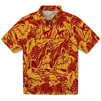 usc trojans monstera layer red hawaiian shirts best selling