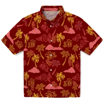 usc trojans palm and clouds red hawaiian shirts best selling
