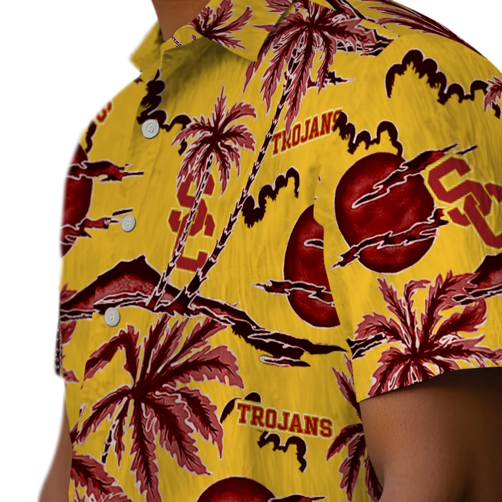 USC Trojans Hawaiian Shirt - Palm Sunset usc trojans palm sunset hawaiian shirts trendy
