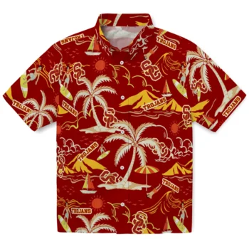 usc trojans palm tree island red hawaiian shirts best selling