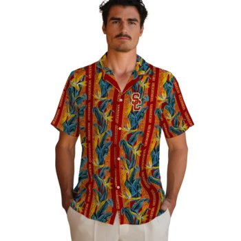 usc trojans paradise vines red hawaiian shirts fashion forward