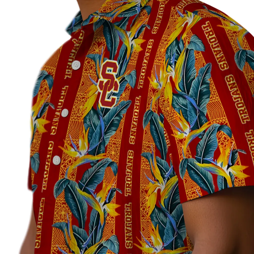 USC Trojans Hawaiian Shirt - Paradise Vines usc trojans paradise vines red hawaiian shirts trendy