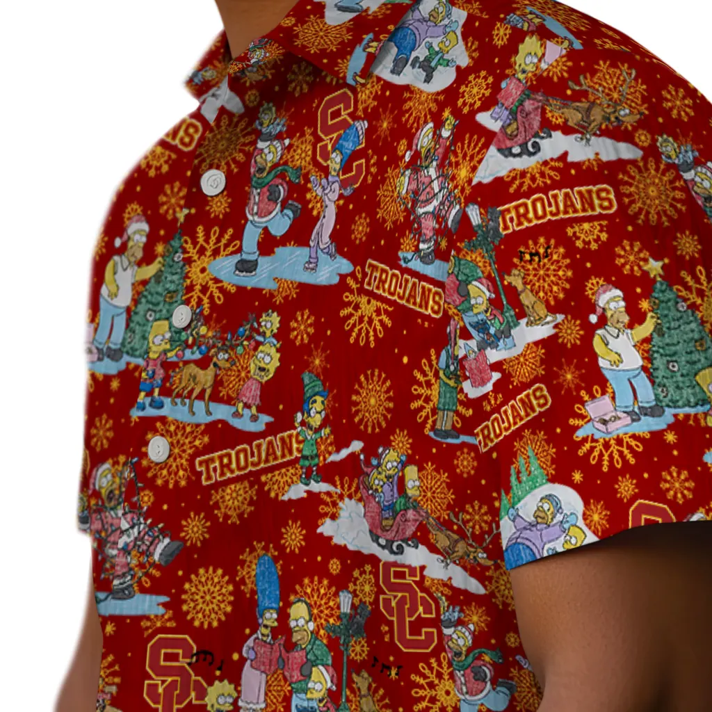 USC Trojans Hawaiian Shirt - Simpsons Christmas usc trojans simpsons christmas red hawaiian shirts trendy