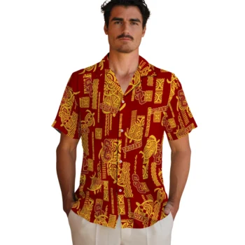 usc trojans turtle lines red hawaiian shirts fashion forward