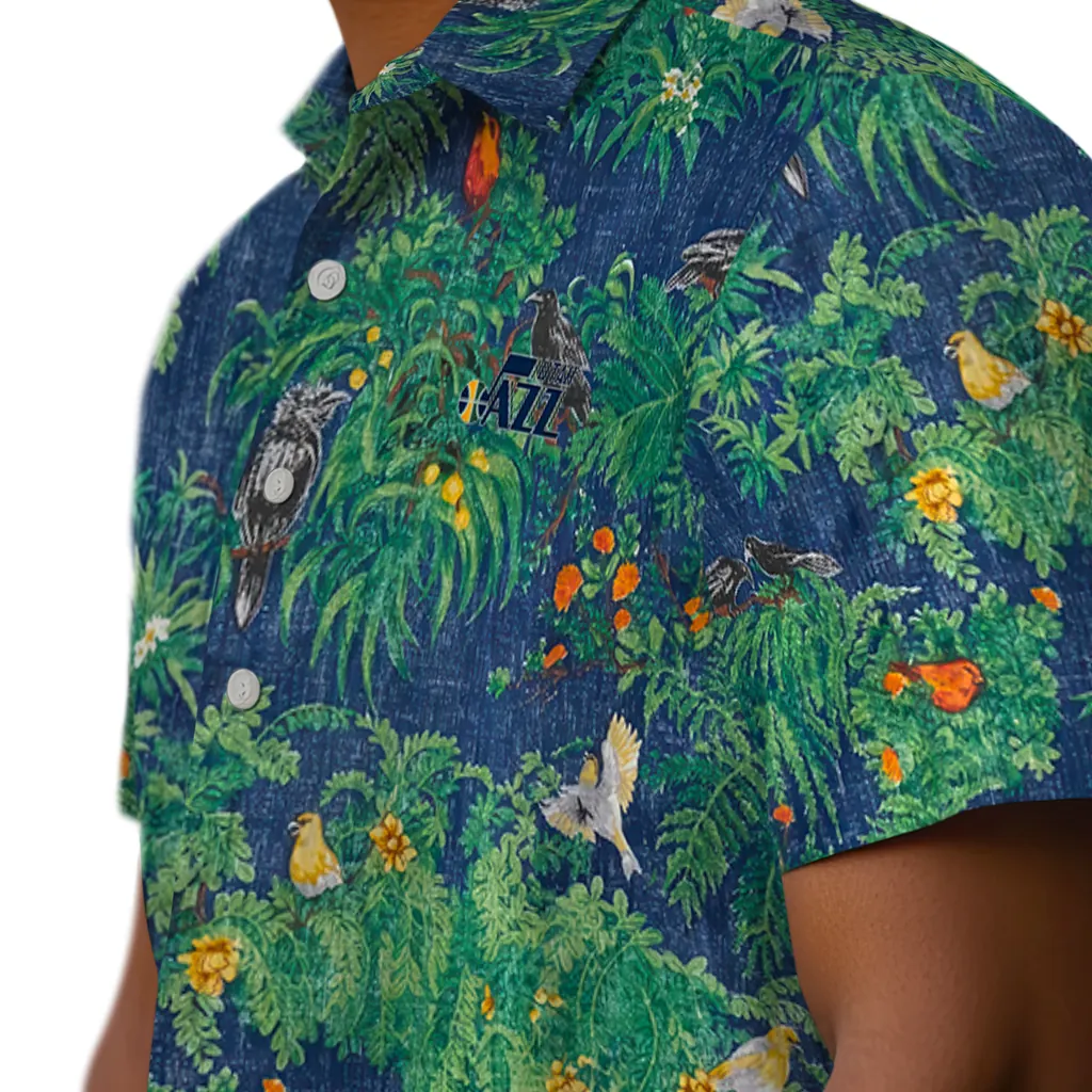 Utah Jazz Hawaiian Shirt - Bird Canopy utah jazz bird canopy green hawaiian shirts trendy
