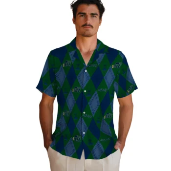 utah jazz balloon plaid navy hawaiian shirts fashion forward