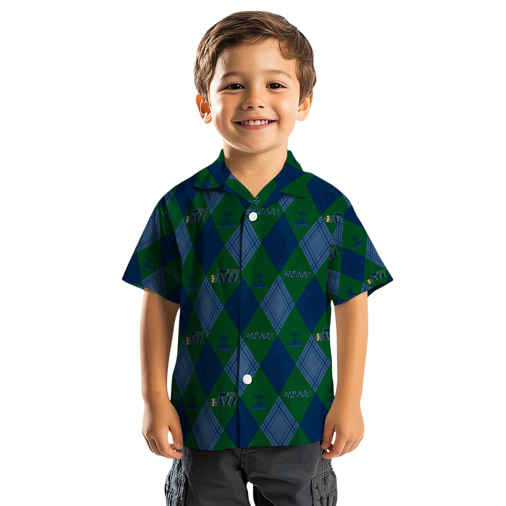 Utah Jazz Hawaiian Shirt - Golfing Plaid utah jazz balloon plaid navy hawaiian shirts top rated