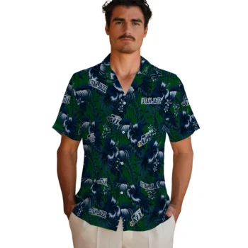 utah jazz hibiscus exotic navy hawaiian shirts fashion forward