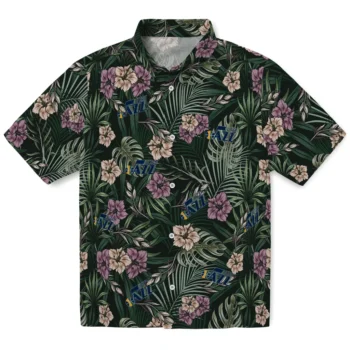 utah jazz hibiscus leaves pattern green hawaiian shirts best selling