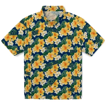 utah jazz hibiscus tropics navy yellow hawaiian shirts best selling