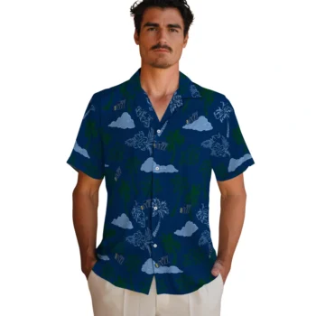 utah jazz palm and clouds navy hawaiian shirts fashion forward
