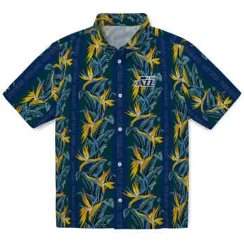 utah jazz paradise vines navy hawaiian shirts best selling