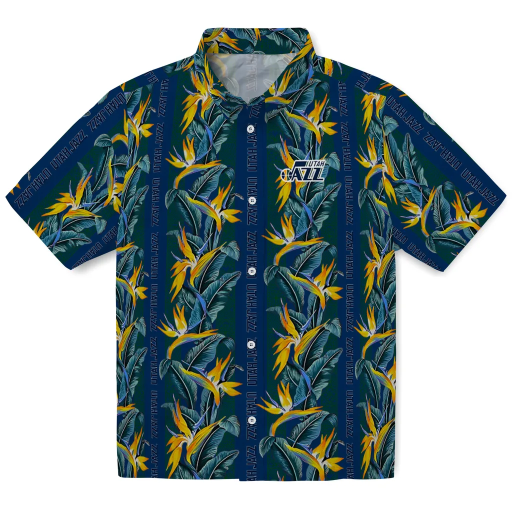 Utah Jazz Hawaiian Shirt - Paradise Vines utah jazz paradise vines navy hawaiian shirts best selling