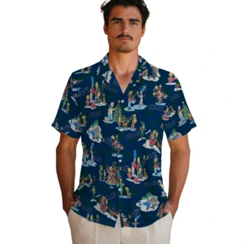 utah jazz simpsons christmas navy hawaiian shirts fashion forward