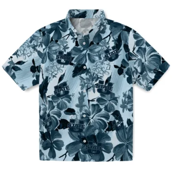utah state aggies hibiscus arrangement navy hawaiian shirts best selling